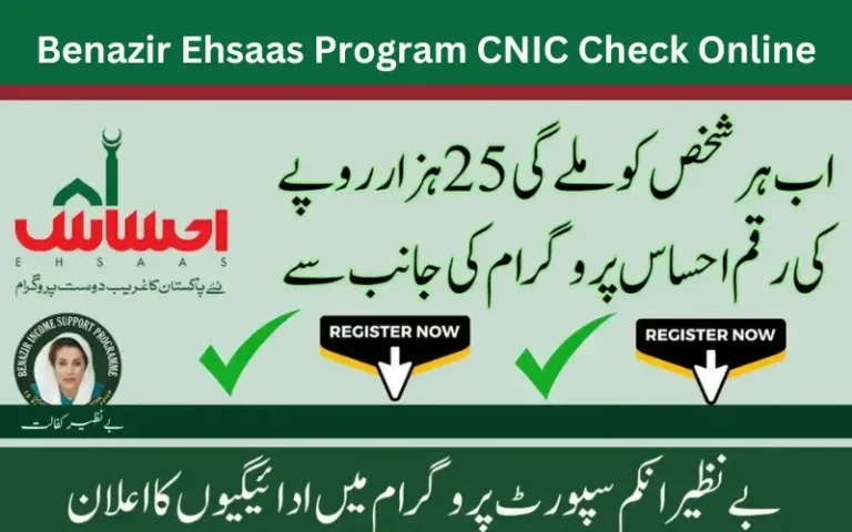 Benazir Ehsaas Program CNIC Check Online